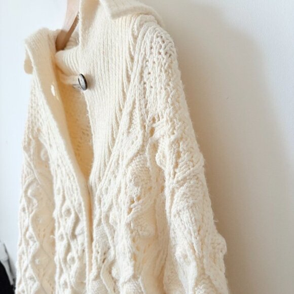 Zara Pompom Knit Cardigan Jacket Bloggers Favourite Cream Ecru Size Small - Picture 6 of 10